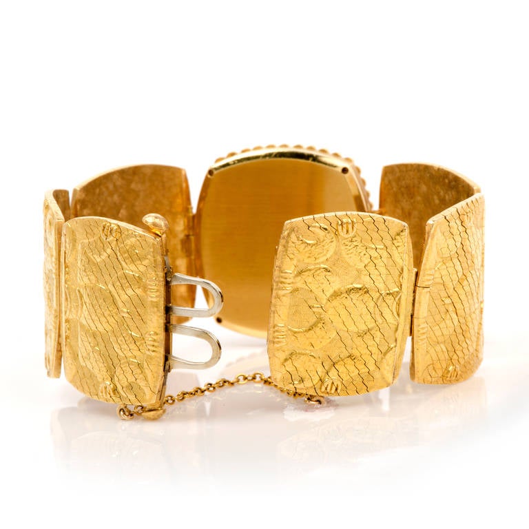 Women's Piaget Lady's Yellow Gold Bracelet Watch with Malachite Dial