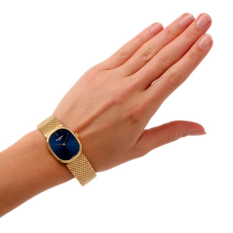 Patek Philippe Yellow Gold Ellipse Wristwatch with Integral Bracelet Ref 3548 1