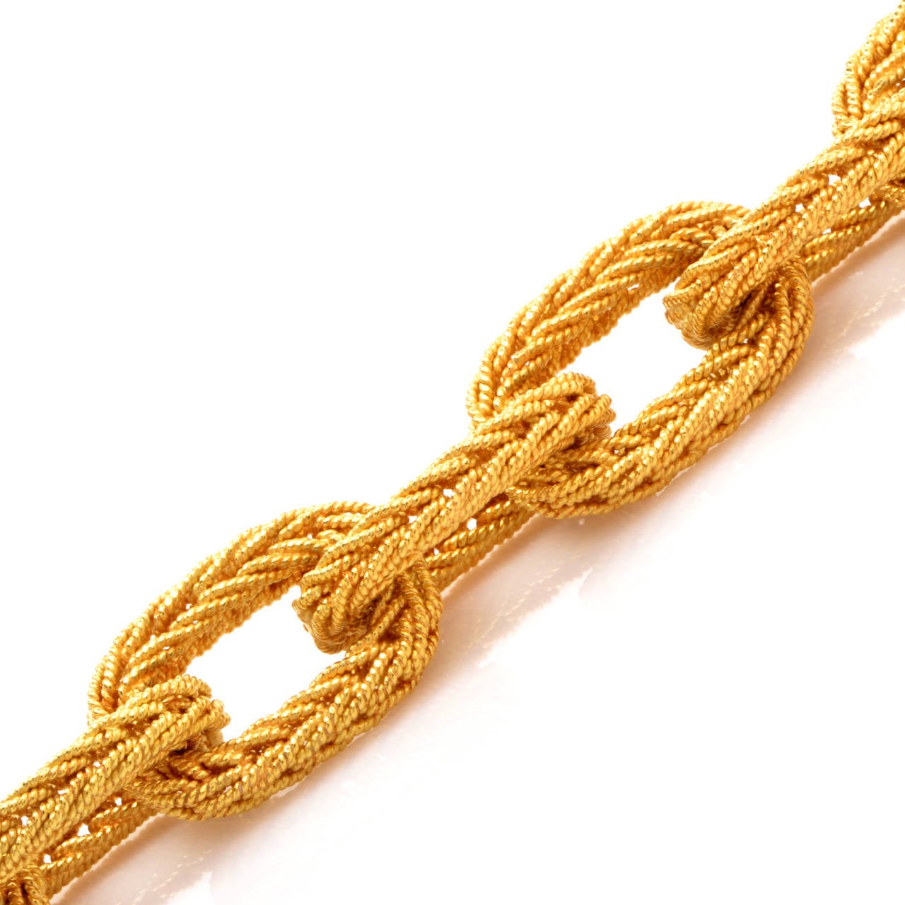 Italian Heavy Gold Braided Link Bracelet 1