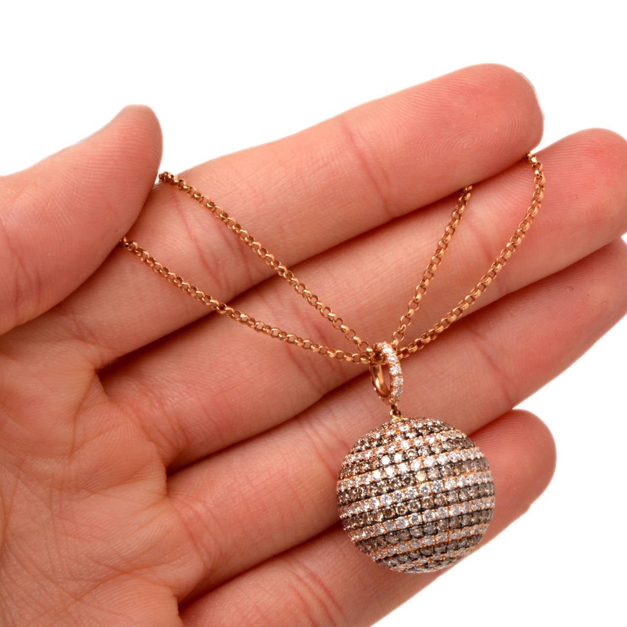 Women's Fancy Color Gold Ball Pendant Necklace