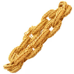 Italian Heavy Gold Braided Link Bracelet