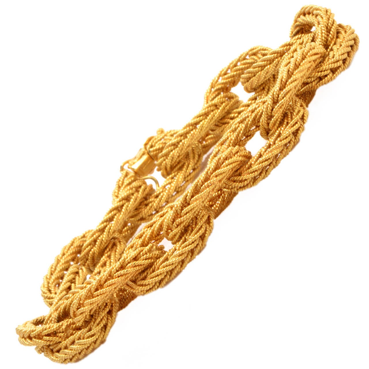 Italian Heavy Gold Braided Link Bracelet