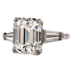 Emerald Cut Diamond Platinum Engagement Ring