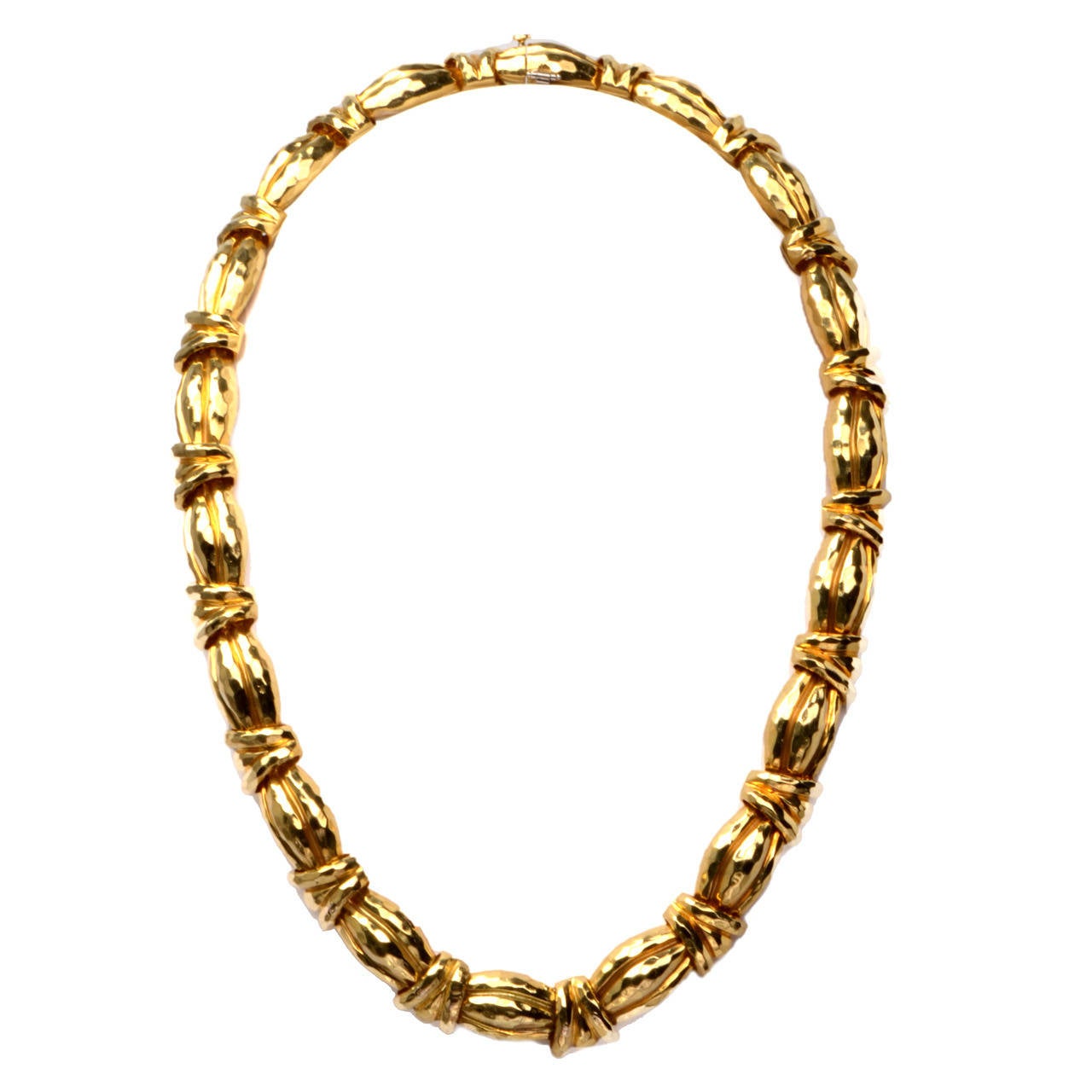 Henry Dunay Heavy Hand-Hammered Gold Necklace