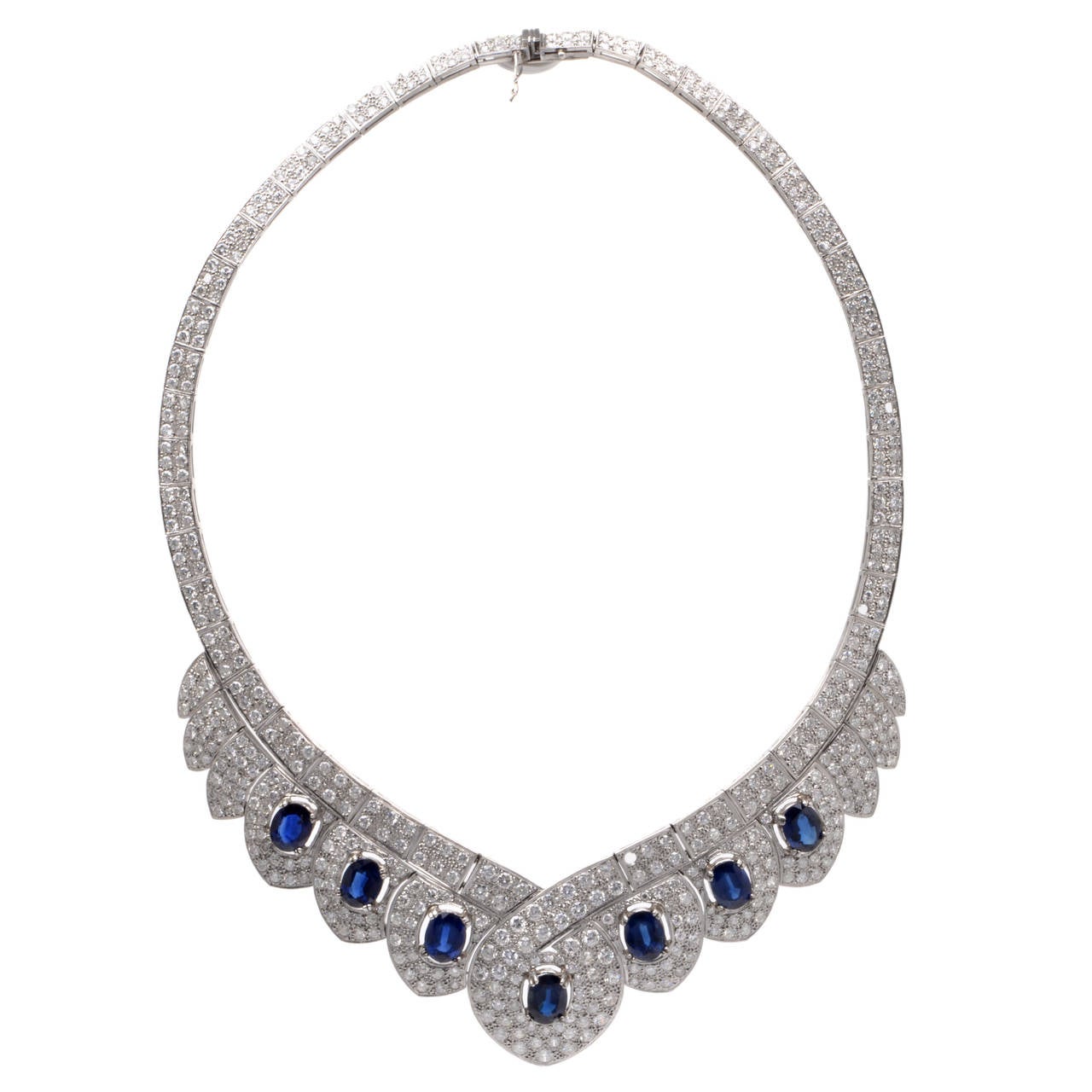blue sapphire choker necklace