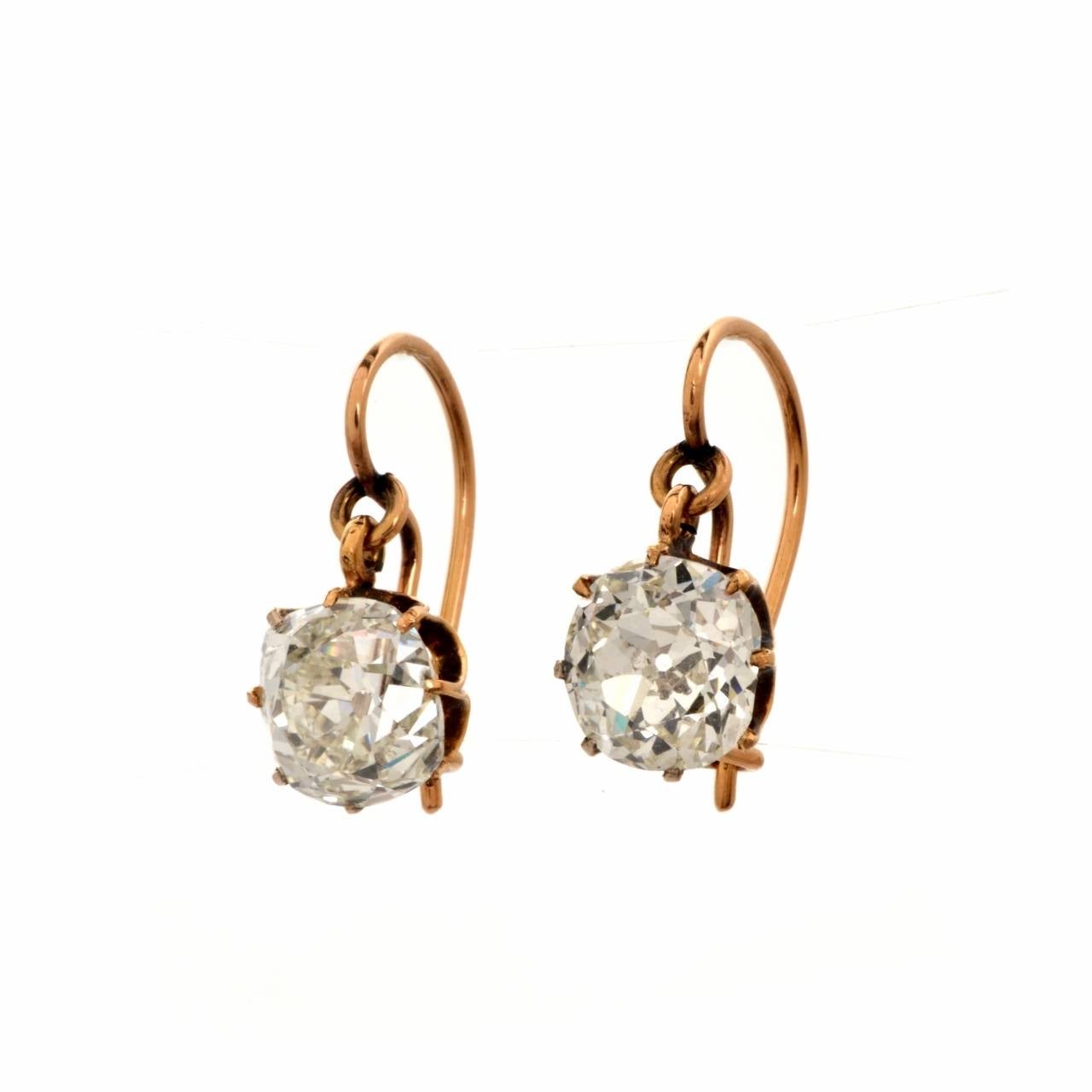 diamond solitaire drop earrings