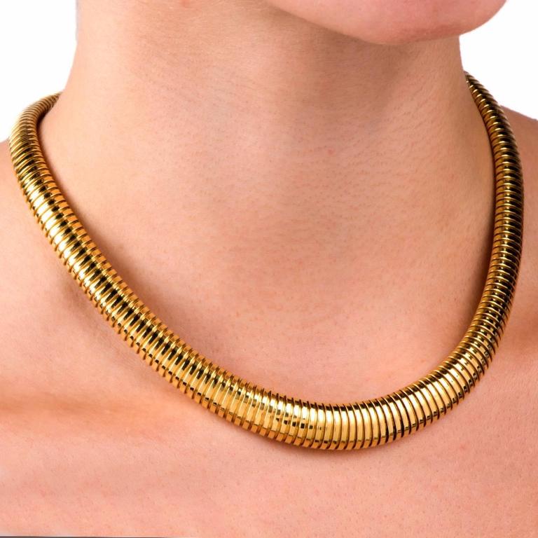 Italian Gold Snake Choker Necklace at 