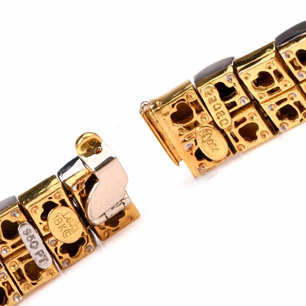 Women's or Men's Henry Dunay Two Color Gold Platinum Men's Link Bracelet