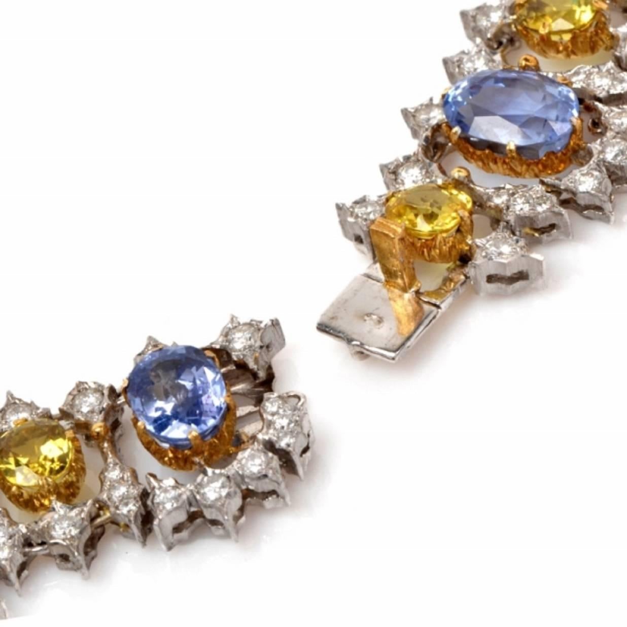 Buccellati Sapphire and Diamond Gold Necklace In New Condition In Miami, FL