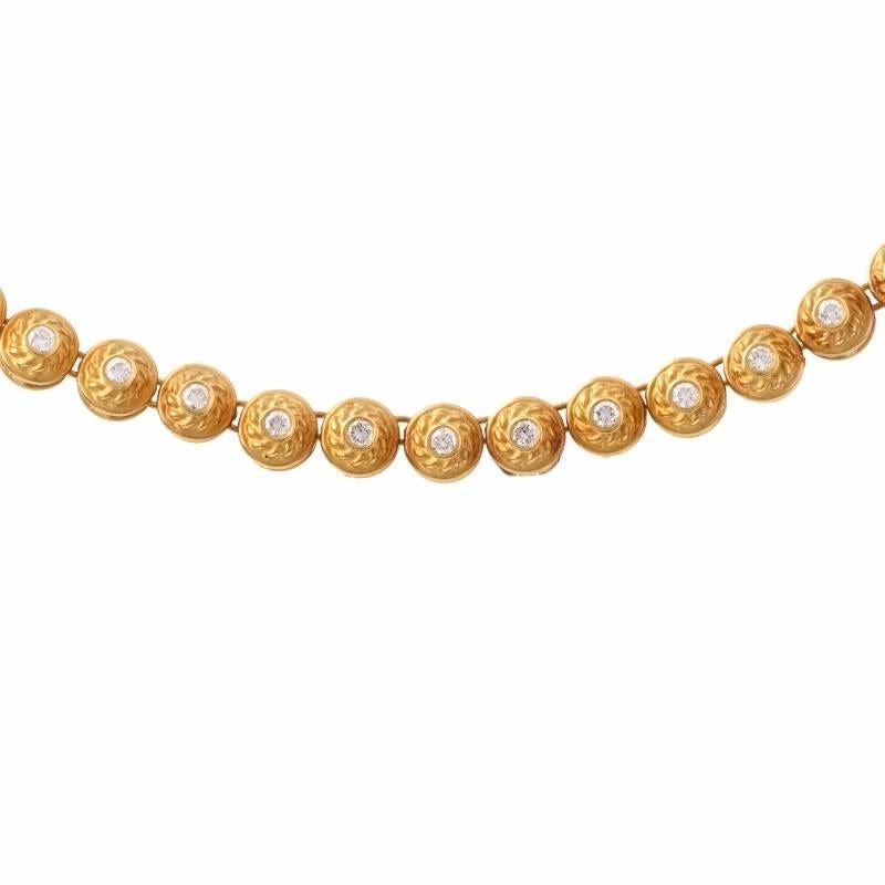 Modern Diamond Gold Tennis Necklace 