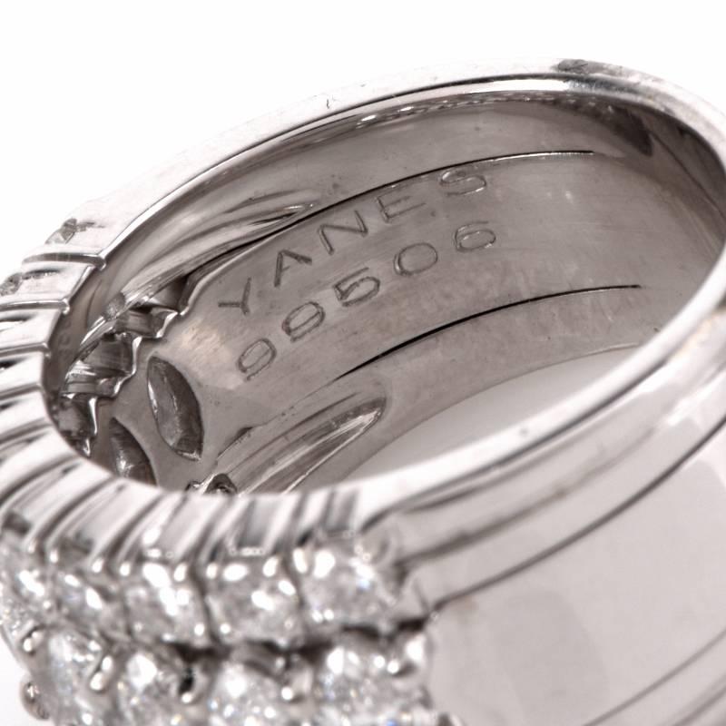 Designer Yanes Diamond 18K  Cocktail Band Ring In Excellent Condition In Miami, FL