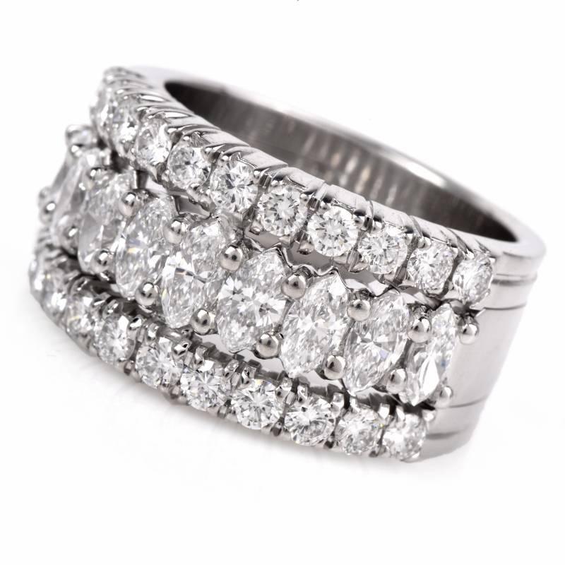 Women's Designer Yanes Diamond 18K  Cocktail Band Ring