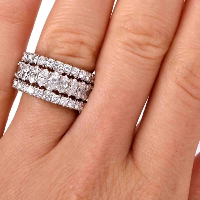 Designer Yanes Diamond 18K  Cocktail Band Ring 1