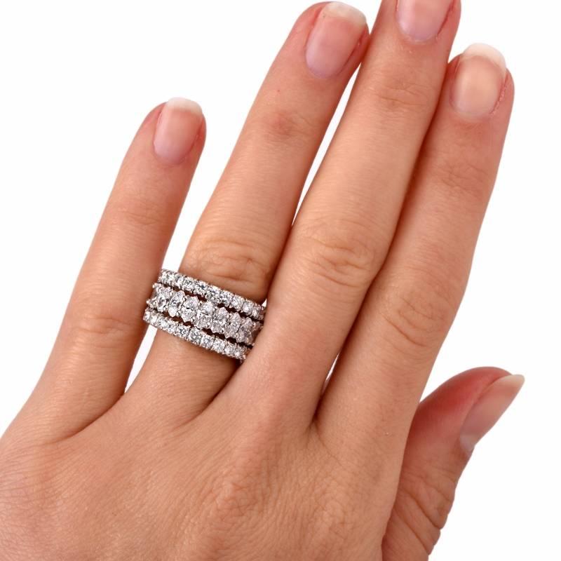 Designer Yanes Diamond 18K  Cocktail Band Ring 2
