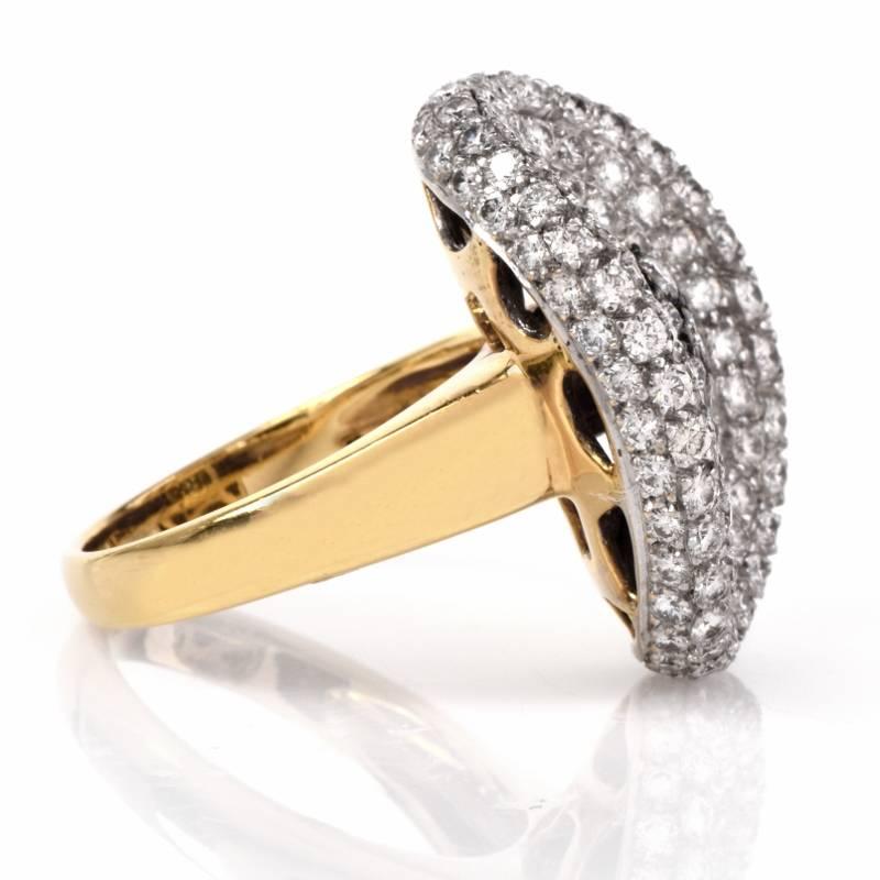 Diamond Gold Sombrero Style Ring In Excellent Condition In Miami, FL