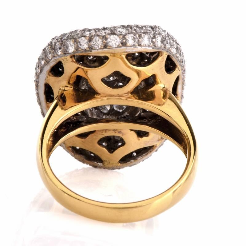 Modern Diamond Gold Sombrero Style Ring