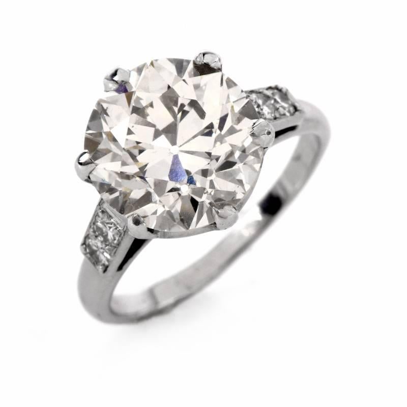 Women's 4.27 Carat Diamond Gold Engagement Ring