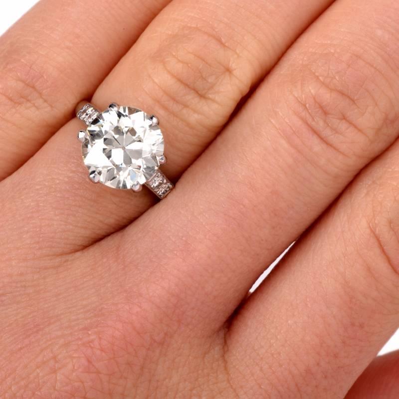 4.27 Carat Diamond Gold Engagement Ring 1
