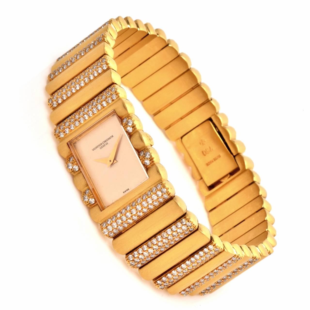 Women's Vacheron Constantin Yellow Gold Diamond Manual Wristwatch Ref 15006