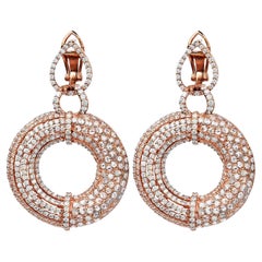 21st Century 5.50 Caratst Diamond 18K Pink Gold Elegant Dangle Drop Earrings