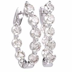 Jye's Impressive 14.40 Carats Diamond Gold Hoop Earrings