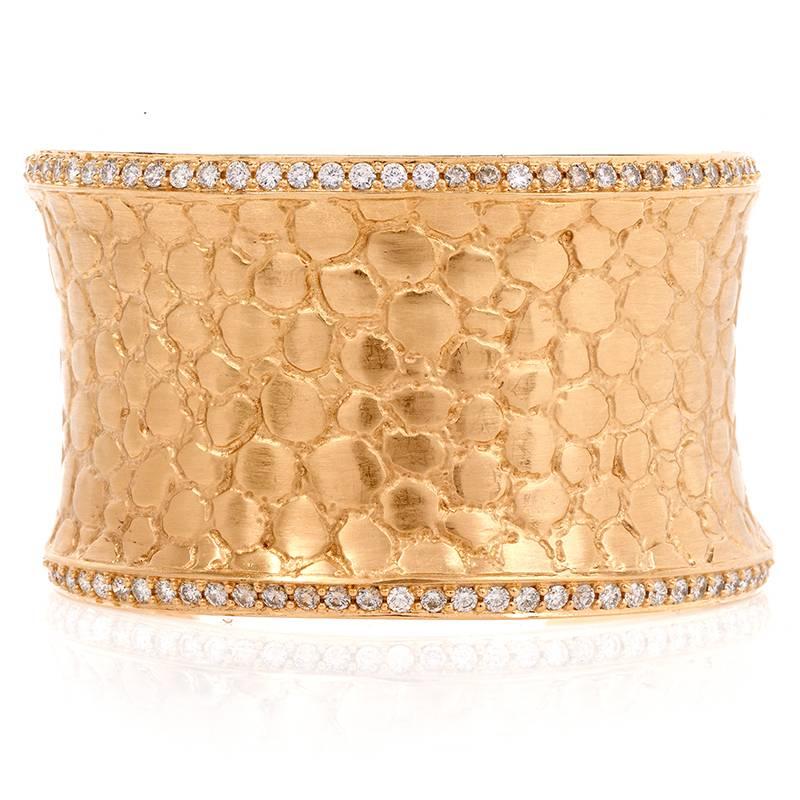 Women's Gert Helmuth Splendor Collection Diamond Gold Cuff Bracelet