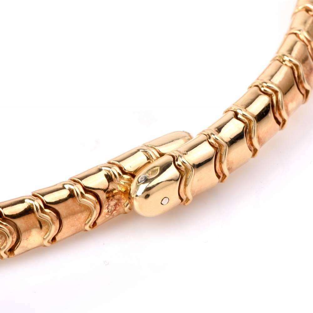 Diamond Gold Choker Cuff Necklace In Excellent Condition In Miami, FL