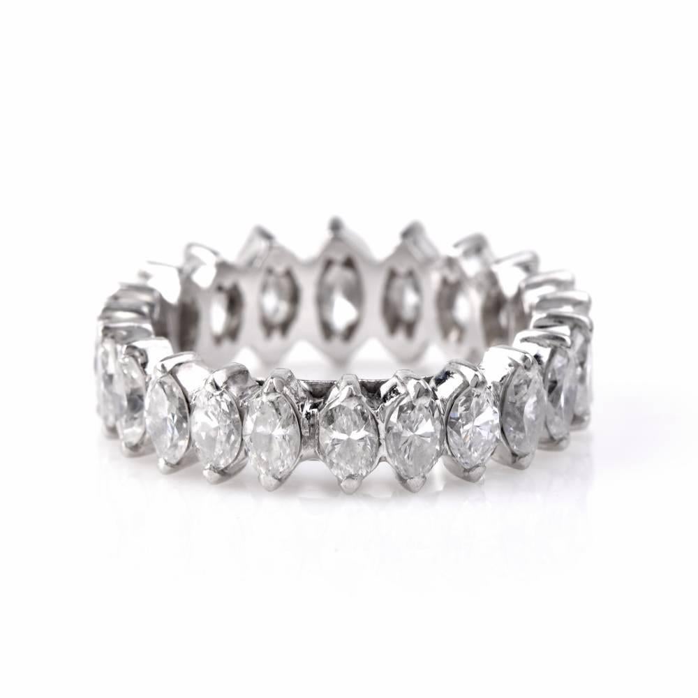 Marquise Cut Classic Marquise Diamond Platinum Eternity Band Ring