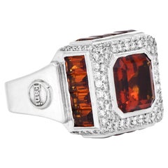 Anello da cocktail in oro 18k con diamante Citrino Asscher del designer italiano Fani