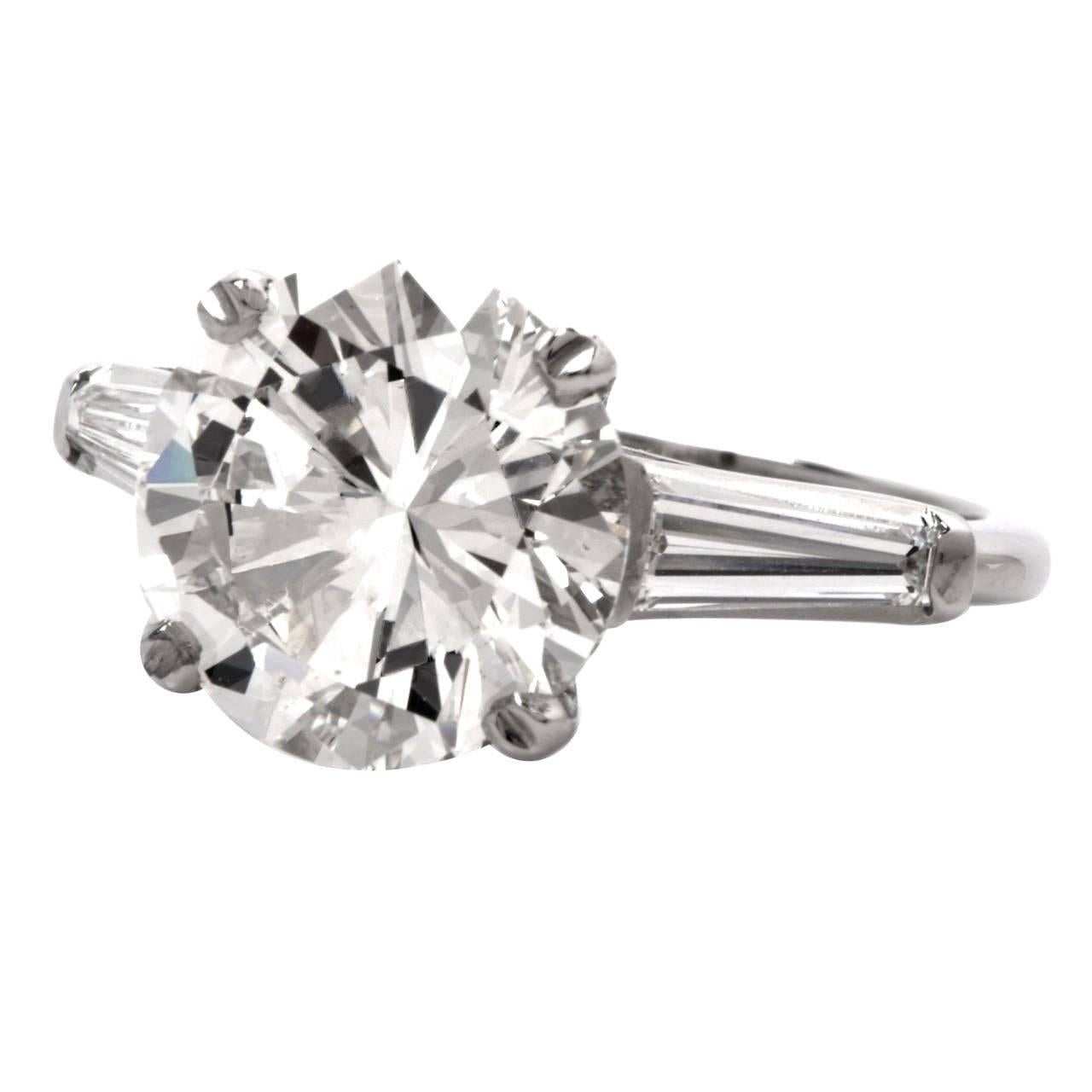 5.04 Carat GIA Diamond Platinum Engagement Ring