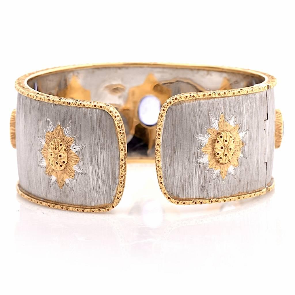 M. Buccellati Sapphire Gold Cuff Bracelet, circa 1960s 1