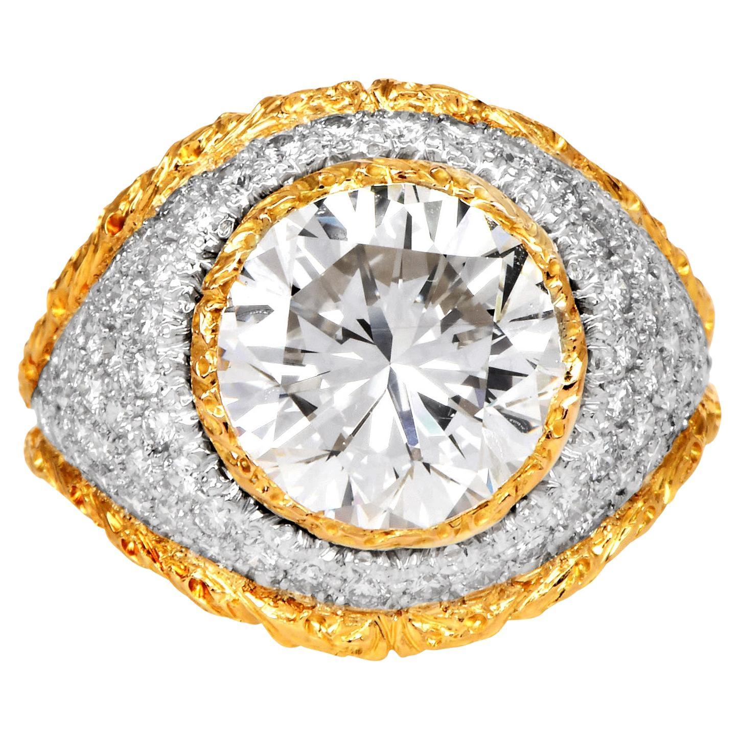 Buccellati Anillo de Compromiso Cúpula de Oro de 18 K con Diamantes de 6,85 ct en venta