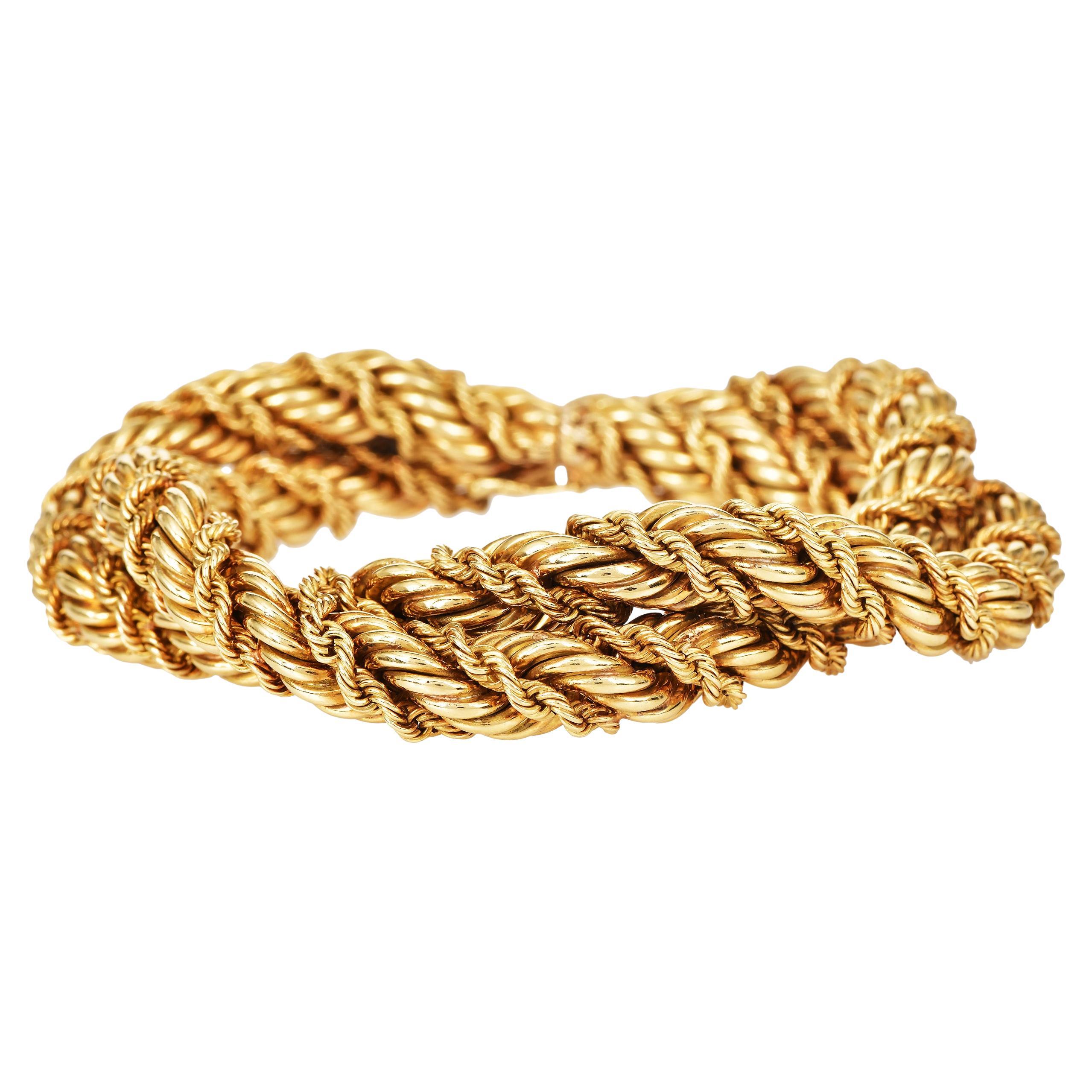 Tiffany 
Co. Bracciale vintage Schlumberger in oro giallo 18 carati a corda