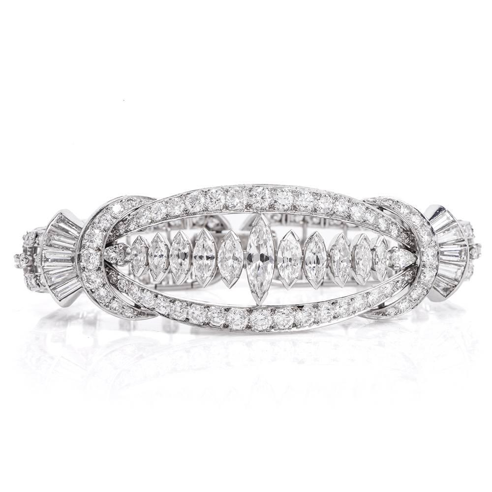 Women's 1940s Diamond Platinum Bracelet