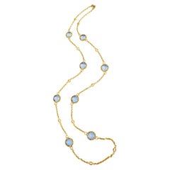 Judith Ripka – Lange Halskette aus 18-karätigem Gold mit „Blur“-Topas und Diamanten, 33"