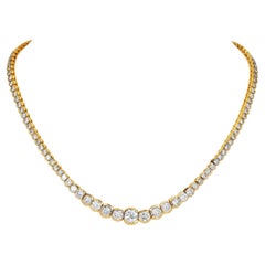 Collar «Riviera Tennis» de los años 80, en oro amarillo de 18 quilates con diamantes de 17,00 ct