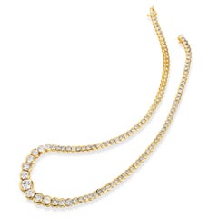 Collar «Riviera Tennis» de los años 80, en oro amarillo de 18 quilates con diamantes de 17,00 ct