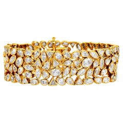 27.80ct Multi-Shape Diamond 18K Yellow Gold Statement Bracelet