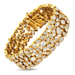 27.80ct Multi-Shape Diamond 18K Yellow Gold Statement Bracelet