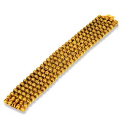 Lalaounis – auffälliges Vintage-Armband aus 18-karätigem Gelbgold mit fünf Reihen Perlen