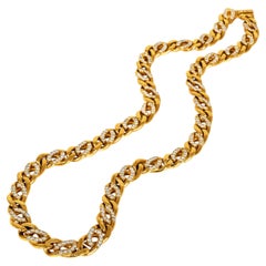 Heavy Italian 18k Yelow Gold 10.50ct Diamond Cuban Chain Necklace, 217 Grams