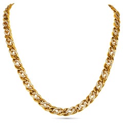 Heavy Italian 18k Yelow Gold 10.50ct Diamond Cuban Chain Necklace, 217 Grams
