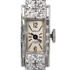 Vintage Art Deco Berlis Platinum 6.60ct Diamond Ladies Watch