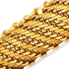 Georges Lenfant Vintage 18K Yellow Gold Woven Mesh Bracelet