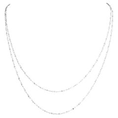 Collier en platine de 3 carats avec une chaîne en diamants de 44 pouces