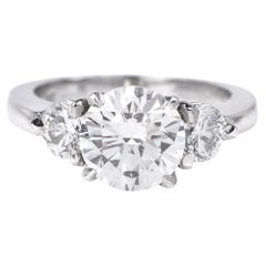 Dover Jewelry & Diamond GIA F-SI1- 2.89  Three Stone Engagement Platinum Ring