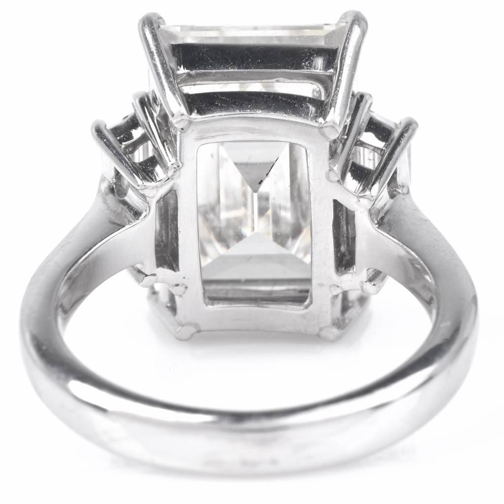 8.04 Carat Emerald Cut Diamond Platinum Engagement Ring In Excellent Condition In Miami, FL