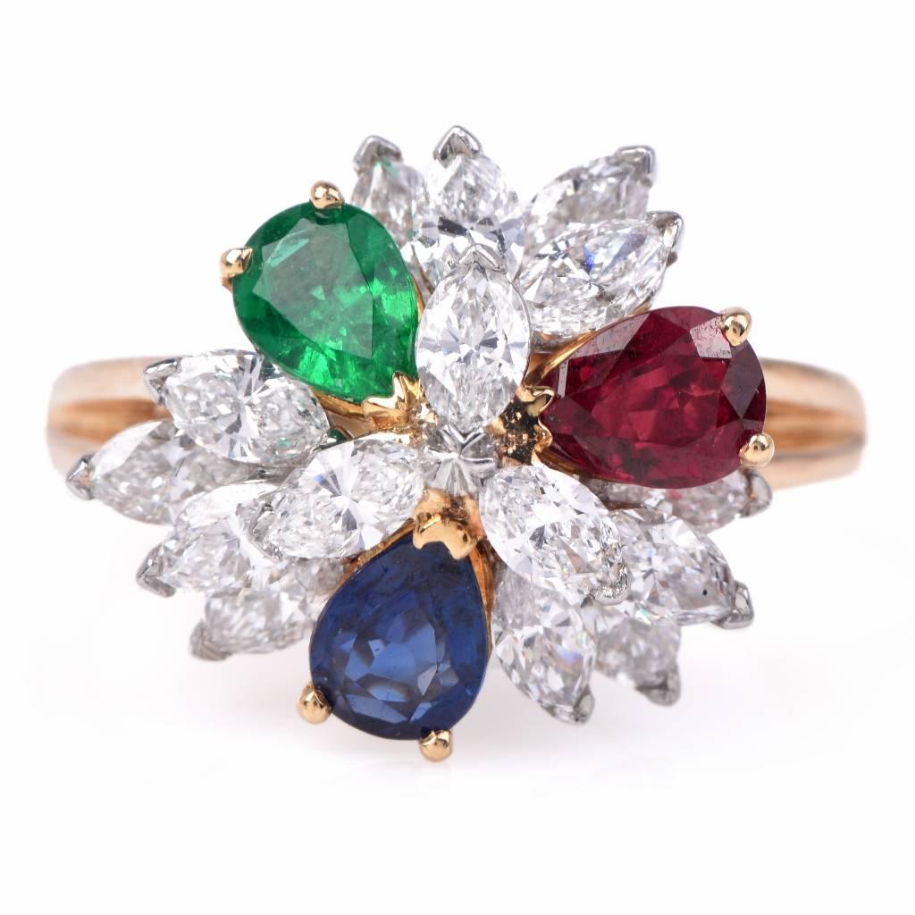 ruby emerald sapphire ring