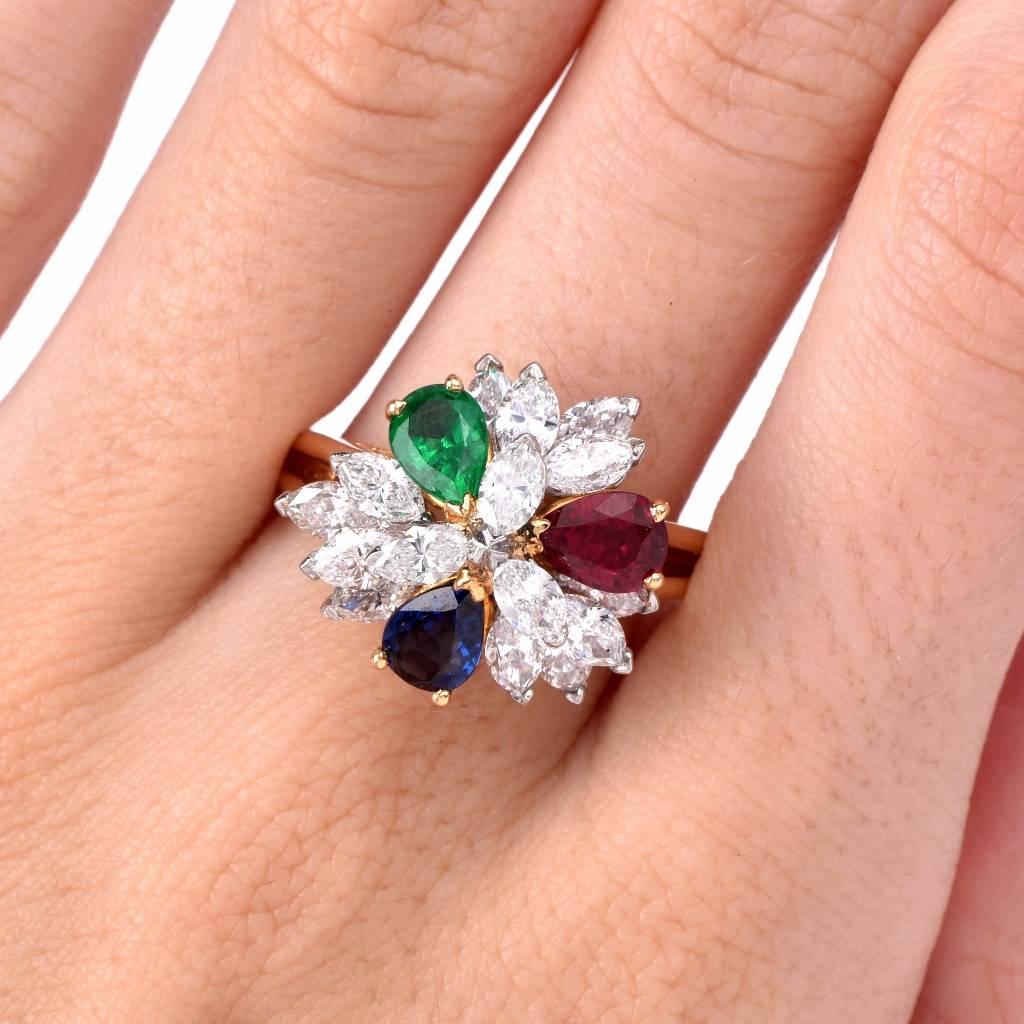 ruby emerald and sapphire ring