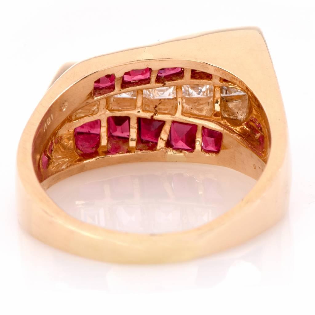 Oscar Heyman Diamond Ruby  Gold Ring 3